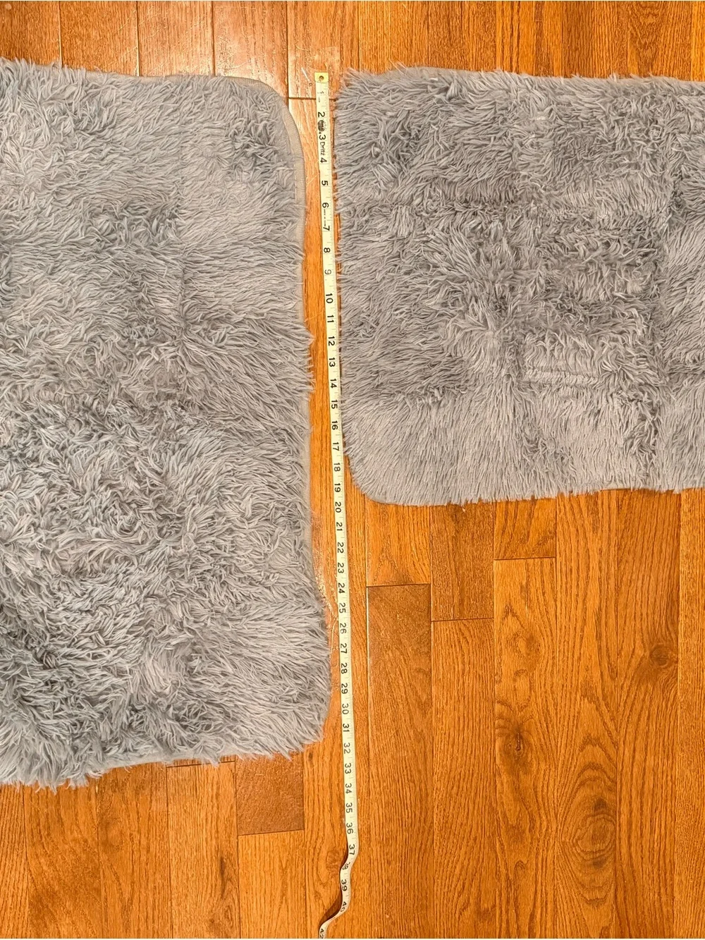 Plush Grey Shag Door Mat Set - Soft Cozy Home Accent